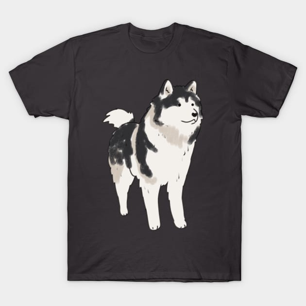 Alaskan Malamute drawing T-Shirt by Mayarart